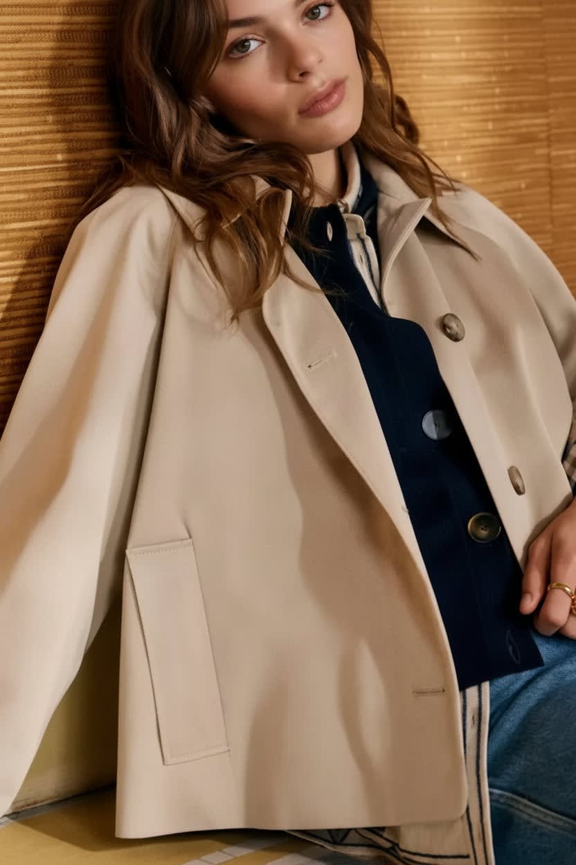 Paige Cropped Cotton Trench Coat_3