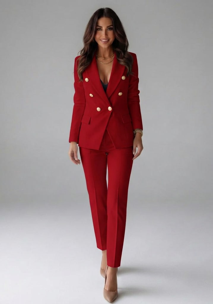 Lucilla Double Breasted Two Piece Trouser Suit_2