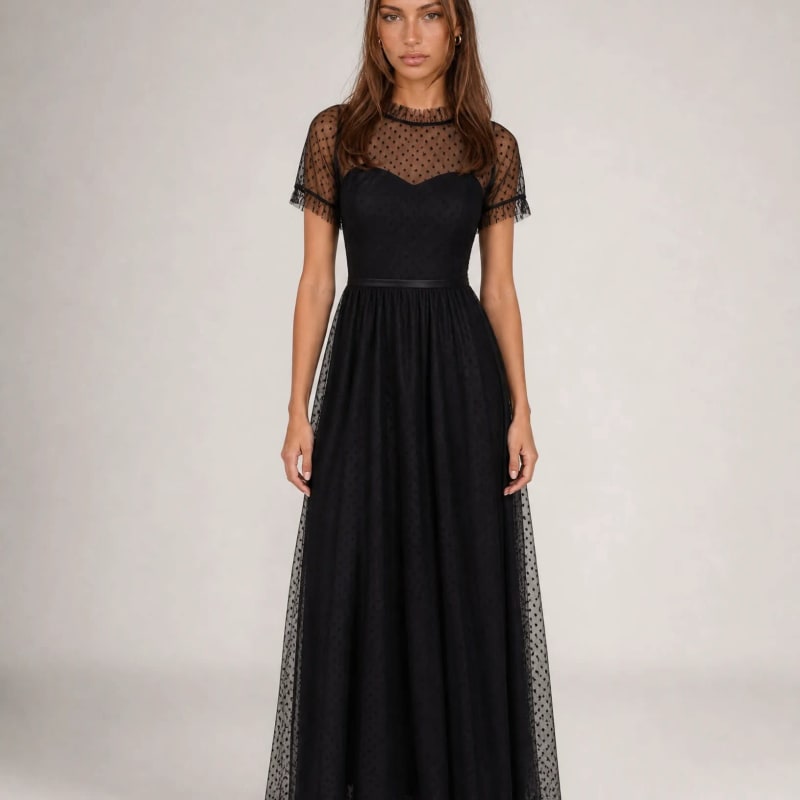 Florentina Polka Dot Tulle Maxi Dress_1