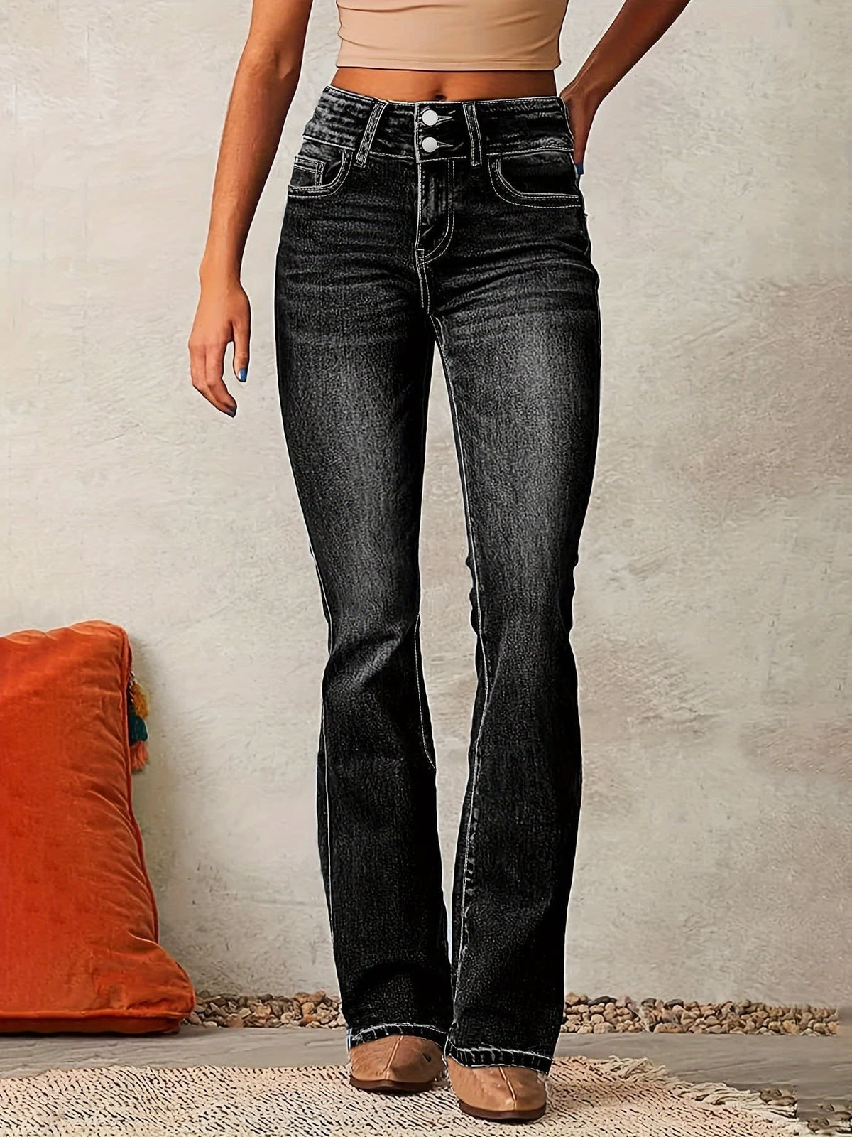 Colette Retro High Waist Flared Jeans_2