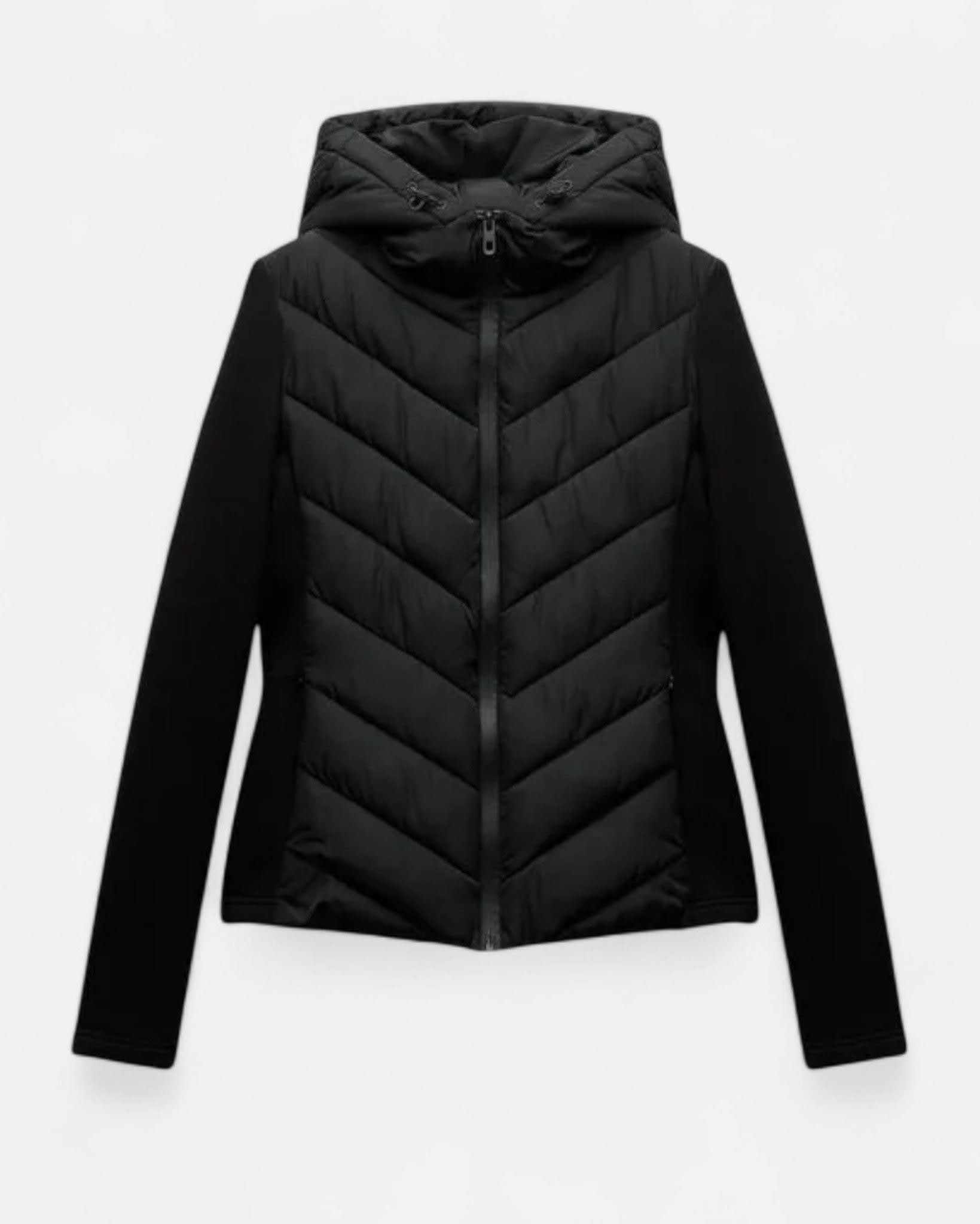 Brenna Chevron Quilted Stretch Puffer Jacket_2