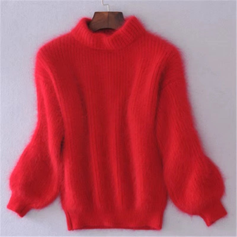Vada Fuzzy Knit Turtleneck Sweater_5