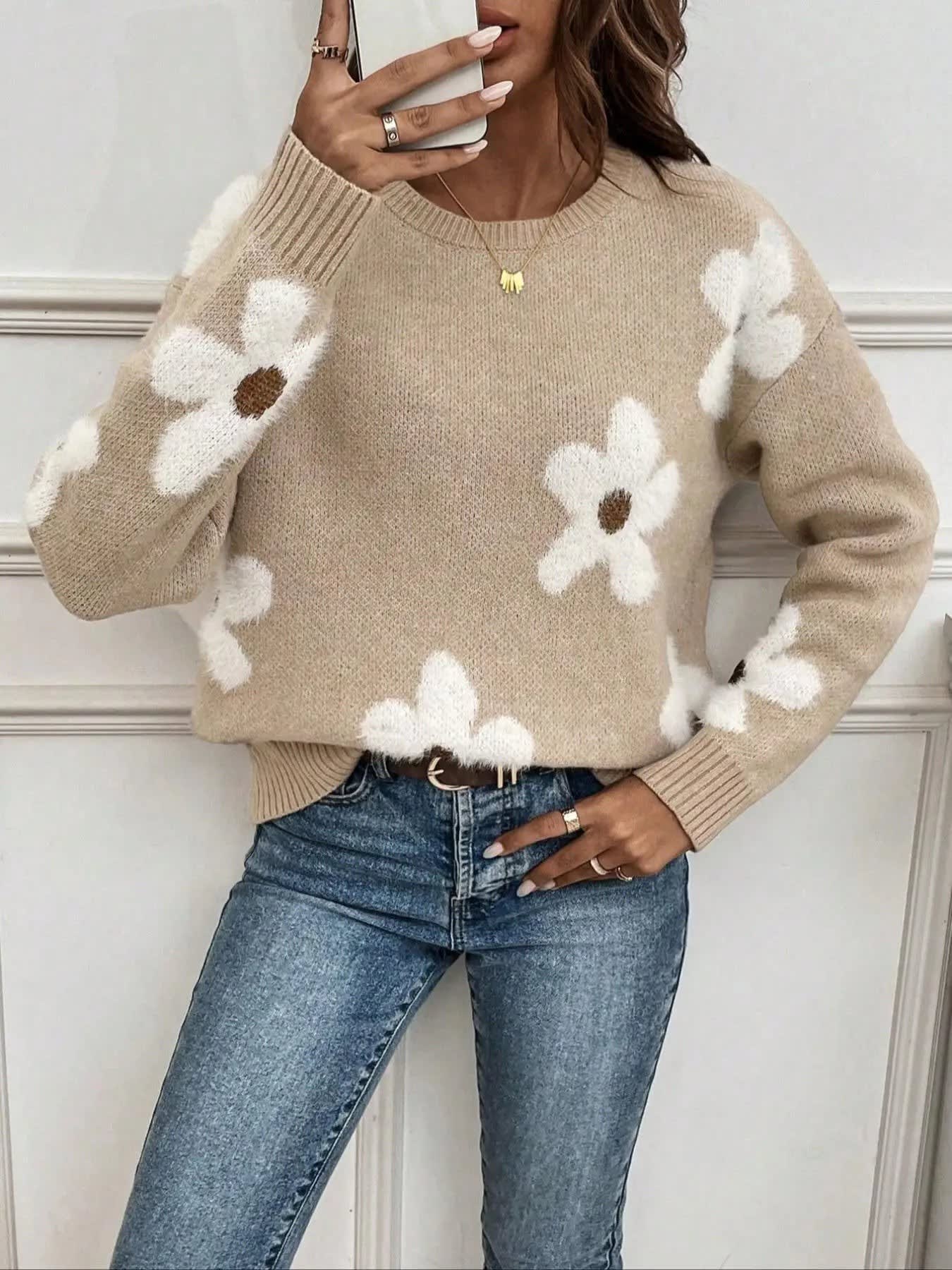 Roswitha Floral Crew Neck Sweater_2