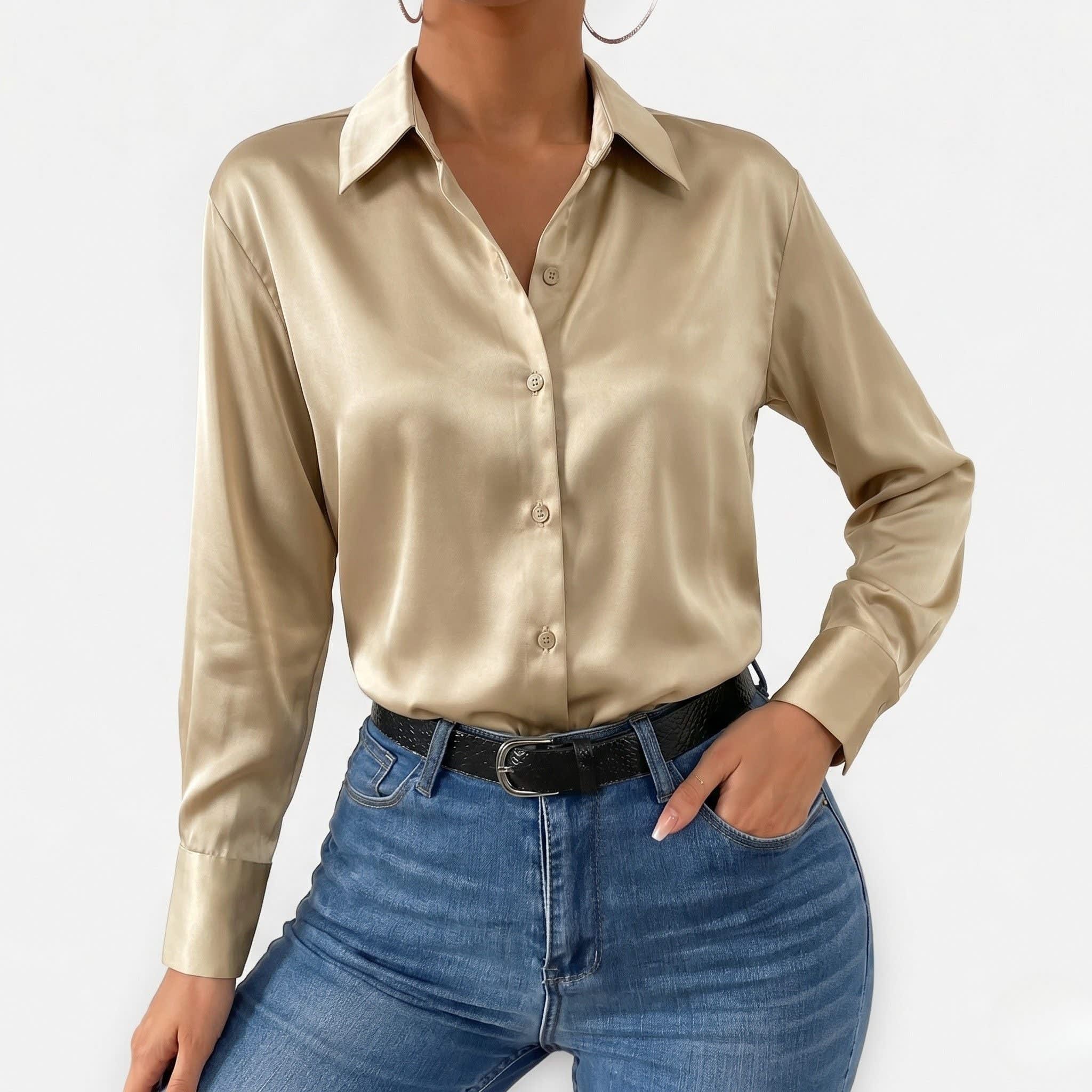Ursula Satin Button Down Blouse_4
