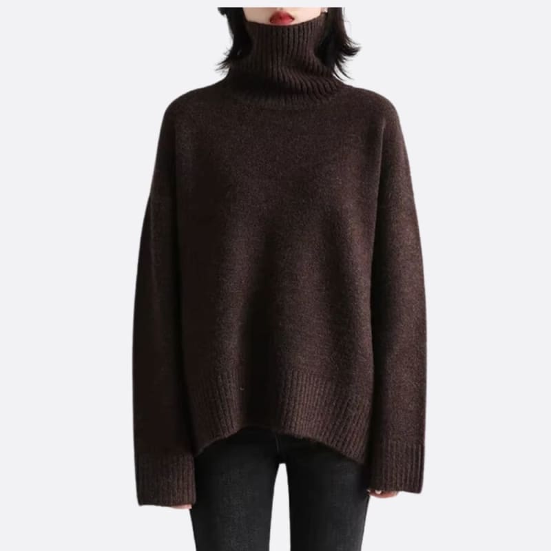 Scarlett Oversized Knit Turtleneck Sweater_1