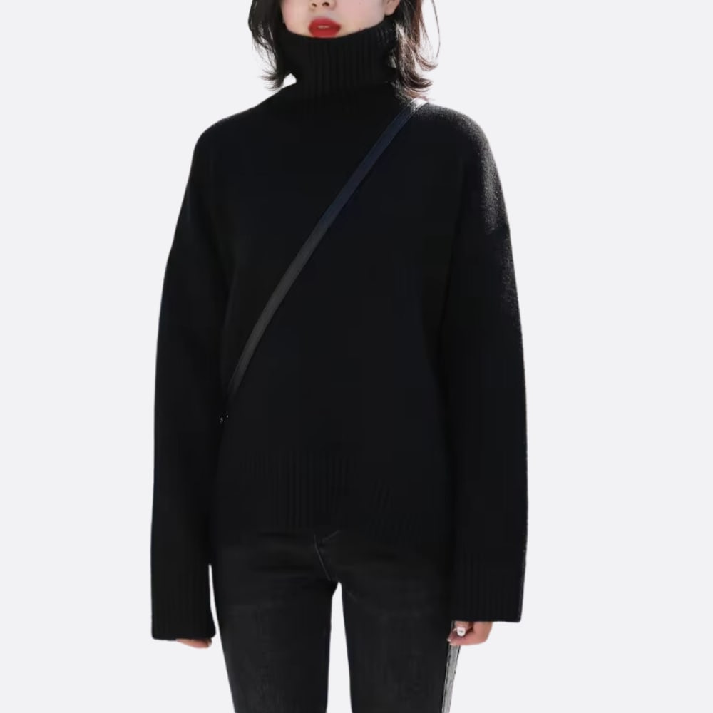 Scarlett Oversized Knit Turtleneck Sweater_5