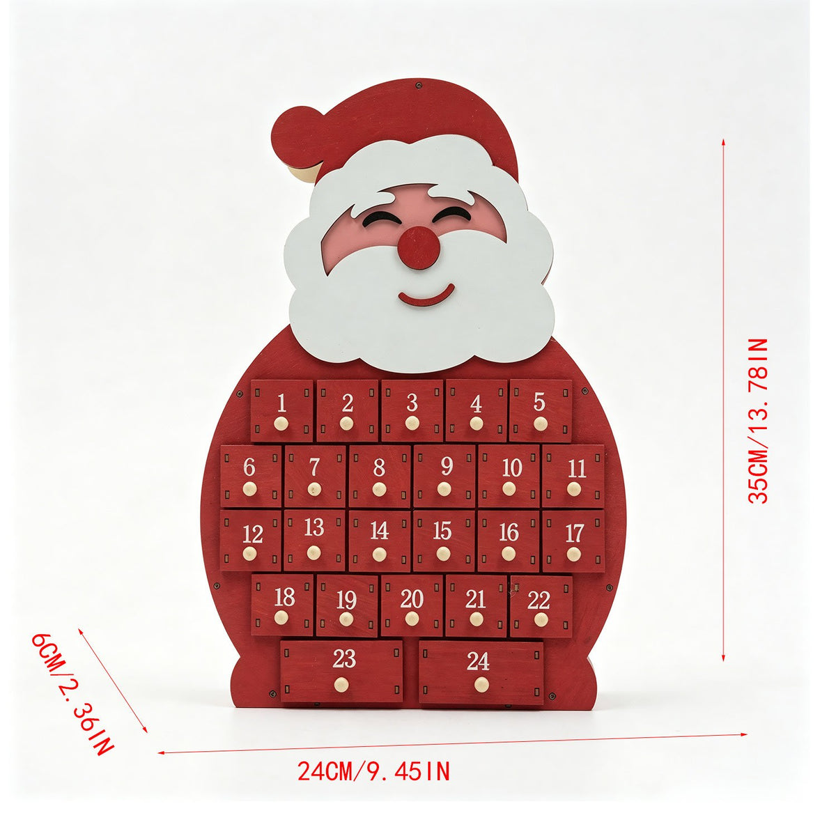 Carol Wooden Advent Calendar 2026 with 24 Drawers Holiday Countdown Gift for Christmas Lovers_6