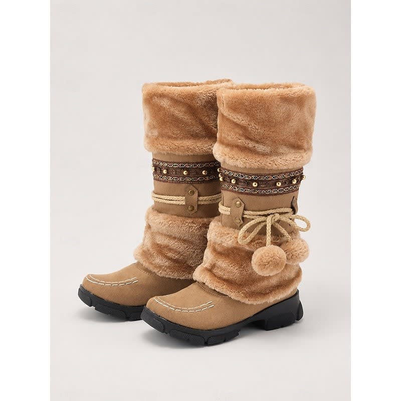 Aileen Boho Faux Fur Snow Boots_1