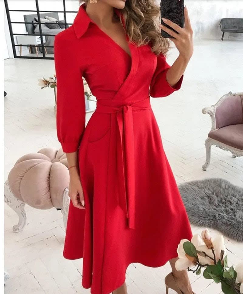 Bree Butterfly Print Tie Waist Wrap Midi Dress_3