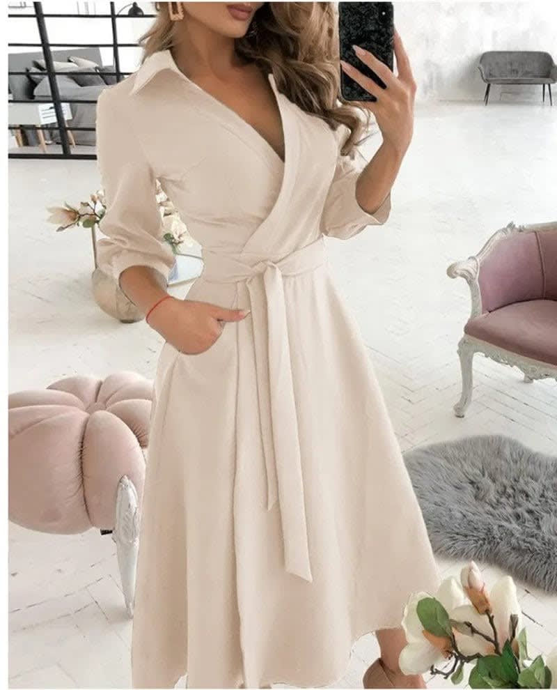 Bree Butterfly Print Tie Waist Wrap Midi Dress_6