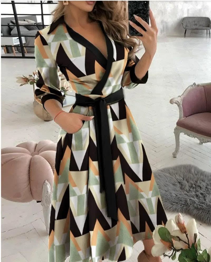 Bree Butterfly Print Tie Waist Wrap Midi Dress_8
