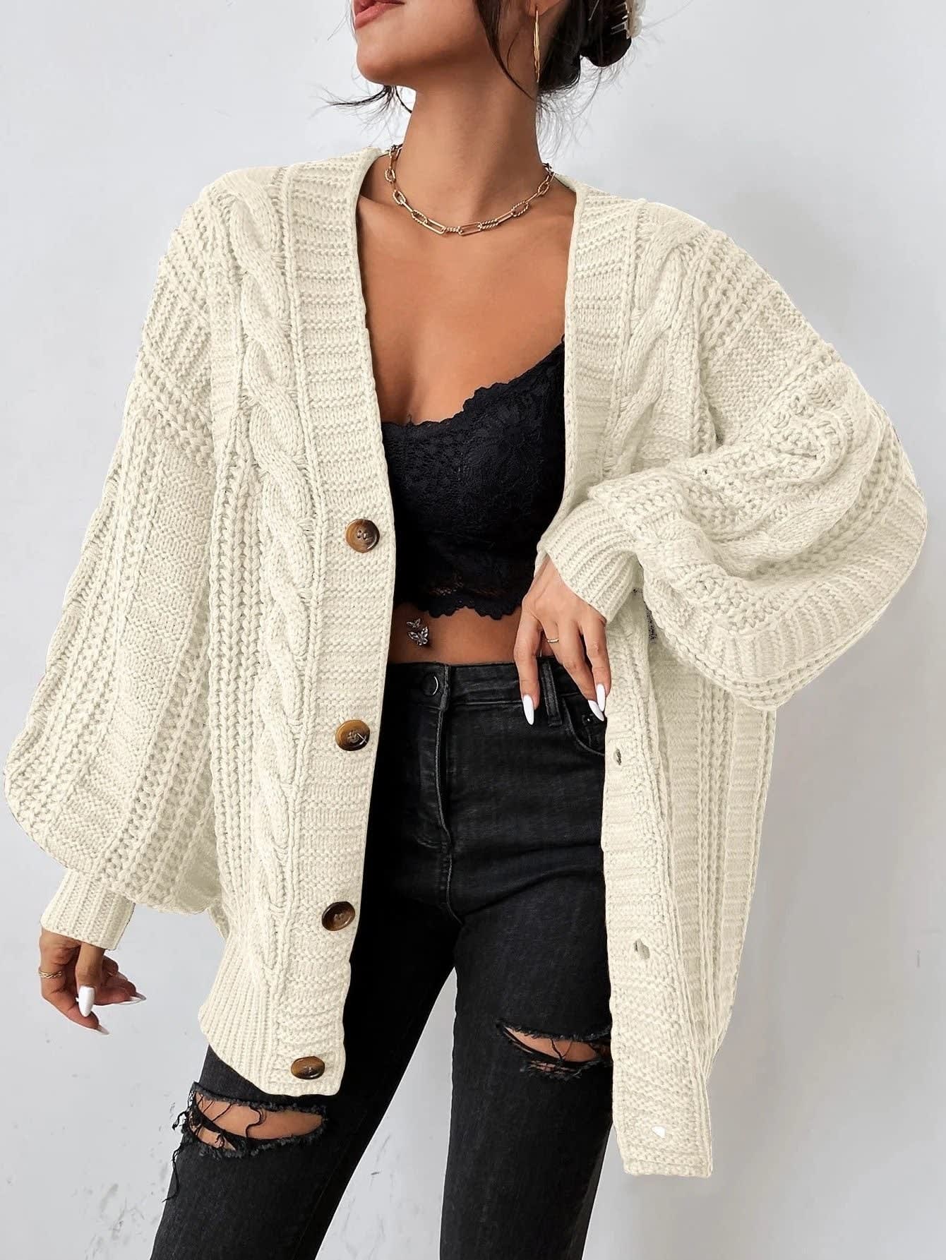 Patrizia Cable Knit Oversized Cardigan_3