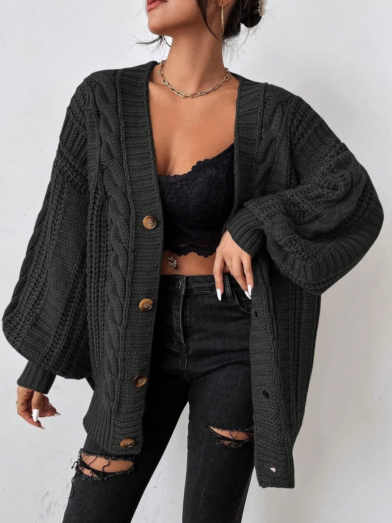 Patrizia Cable Knit Oversized Cardigan_4