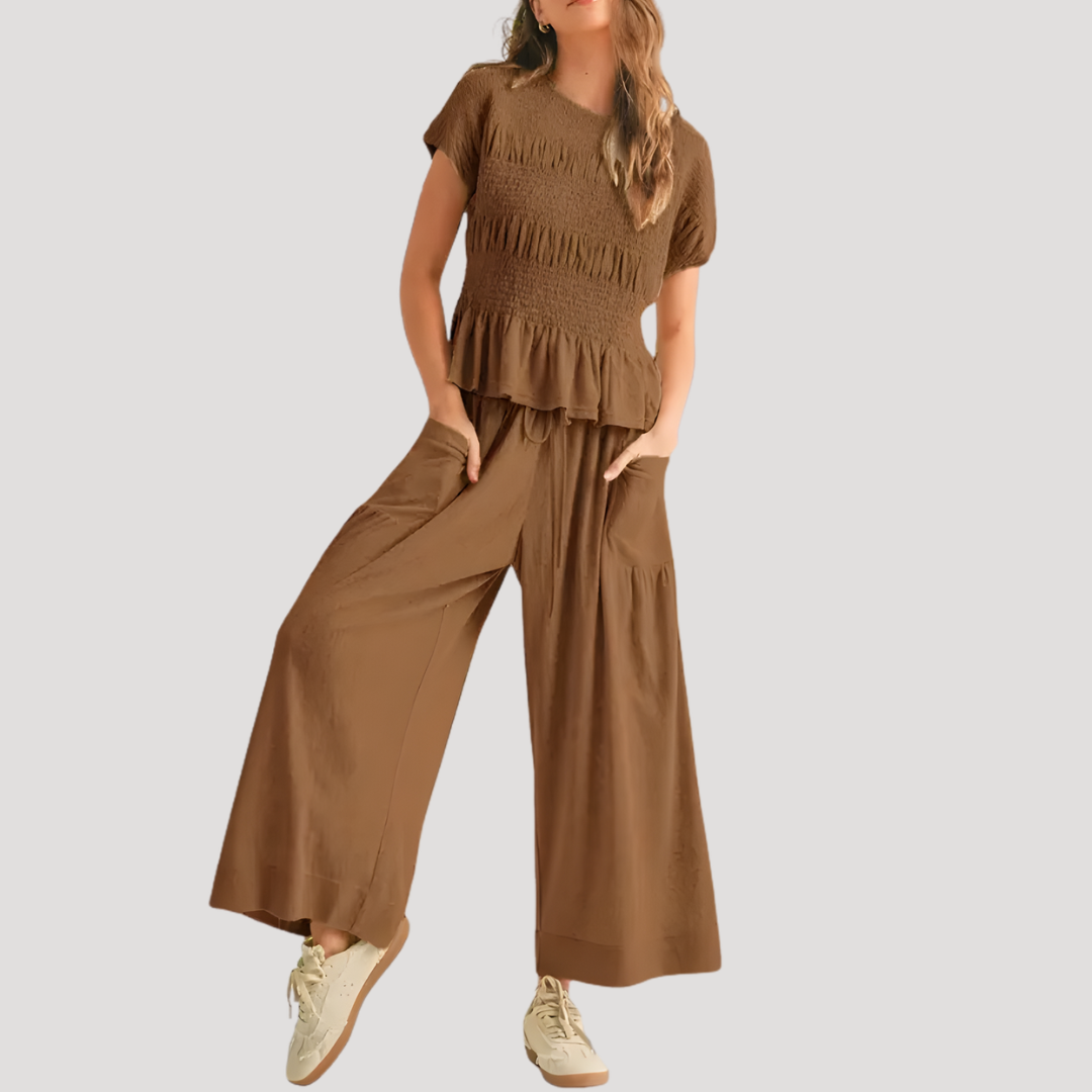 Olivia Grace Smocked Ruffle Two-Piece Set