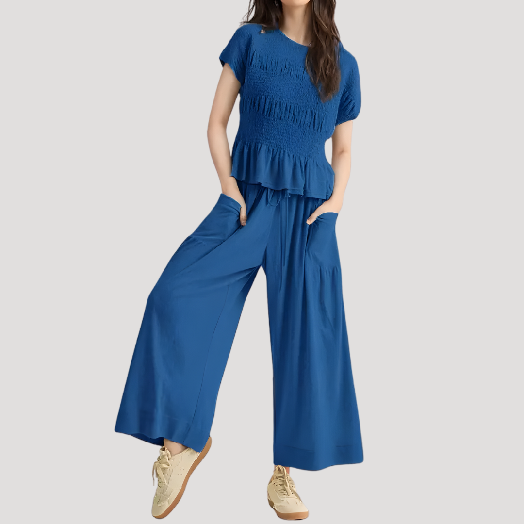 Olivia Grace Smocked Ruffle Two-Piece Set