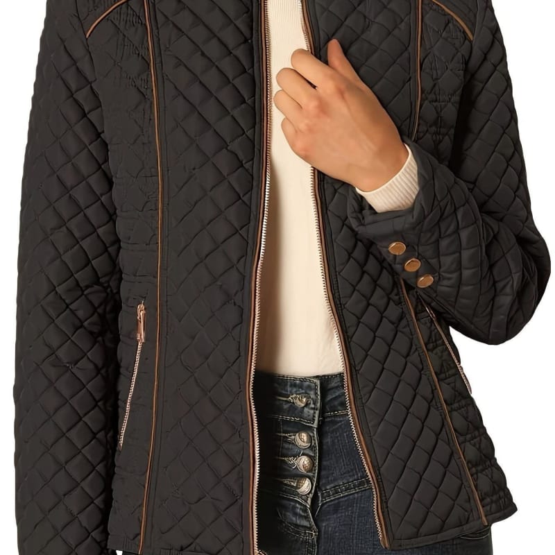 Elisabetta Quilted Stand Collar Jacket_1